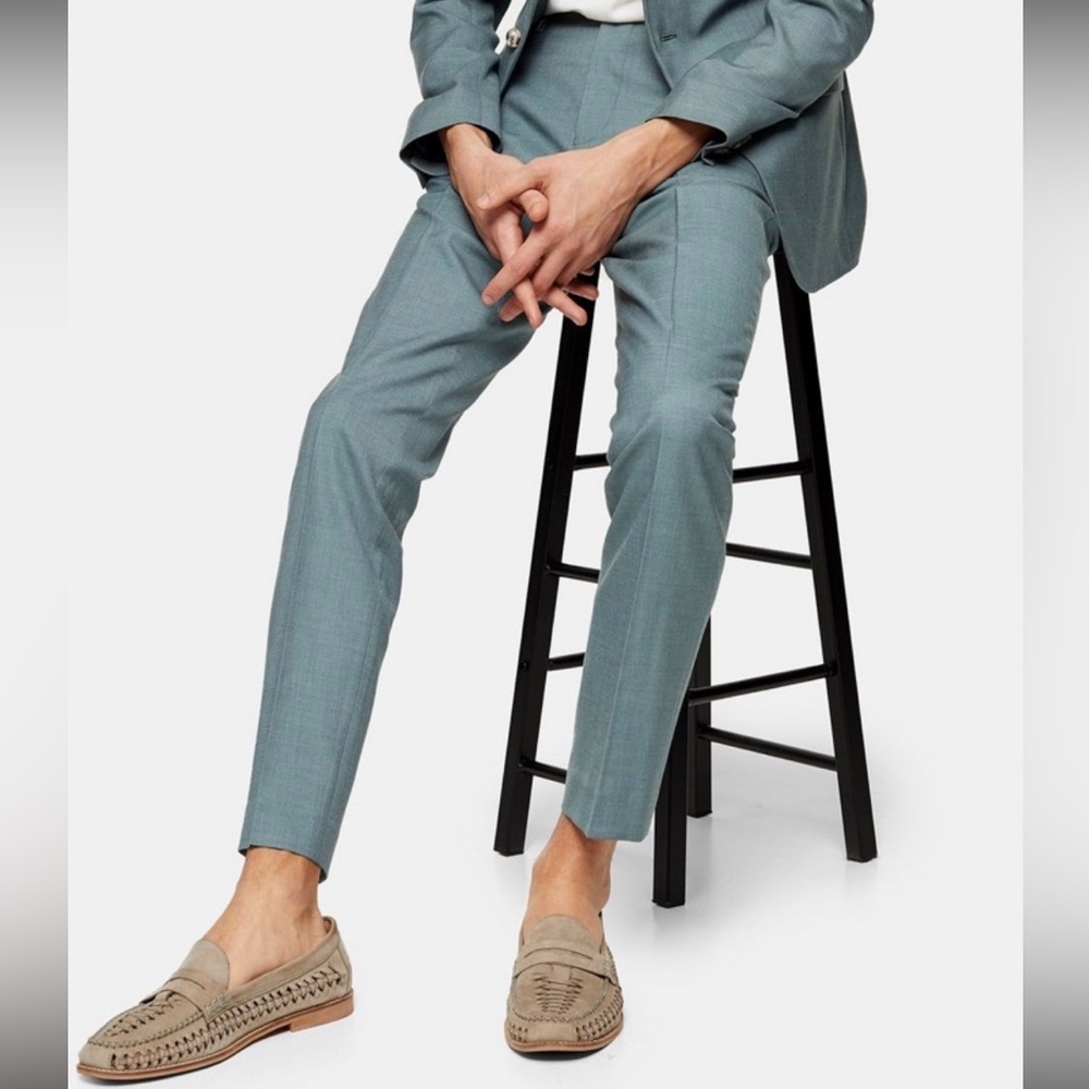 ASOS Topman Skinny Suit Pants in Teal - W30 L32